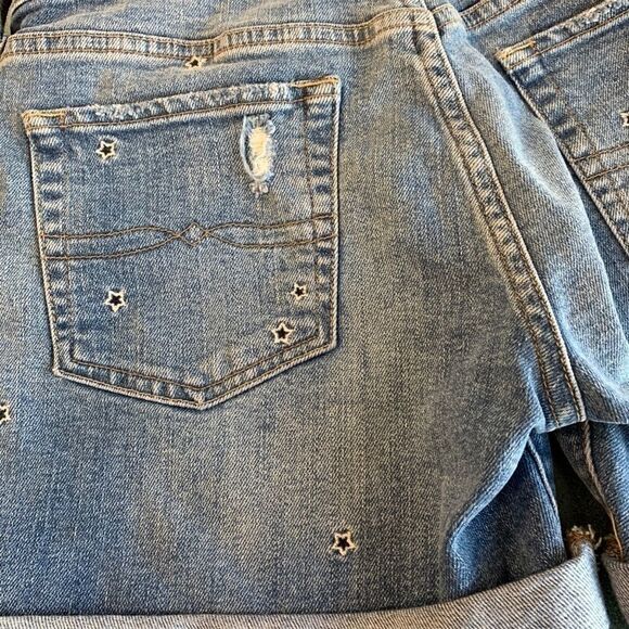 Lucky brand jeans shorts hand crafted w/patches. - Picture 2 of 8